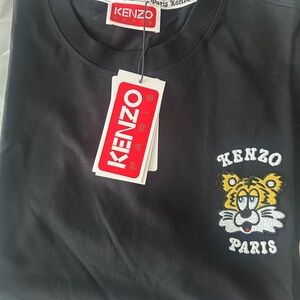 Kenzo Black Tee with Tiger Patch- With tags